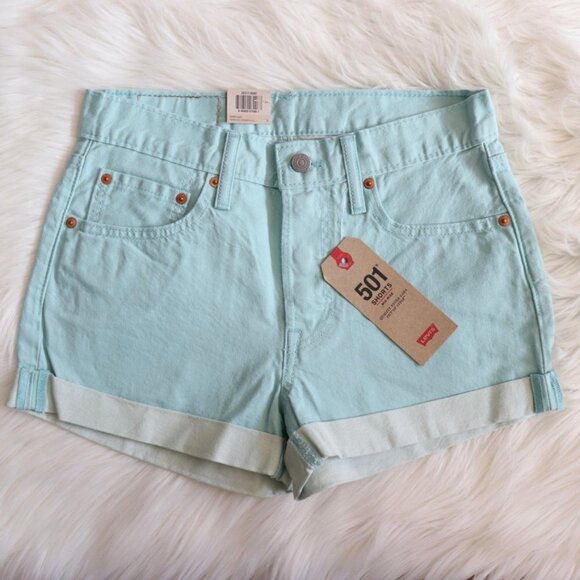 Levi's Pants - NWT Levi's Denim Shorts 501 Teal Blue Size 27
